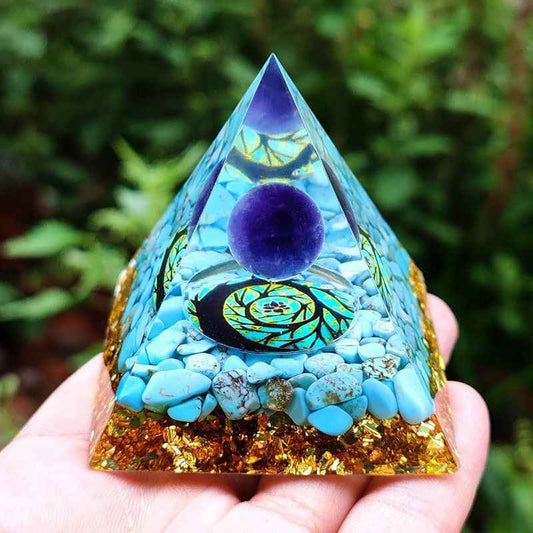 8cm foreign trade same style crystal ball pyramid crystal crushed stone drip resin pyramid ornament - LUCKY COLLECTION