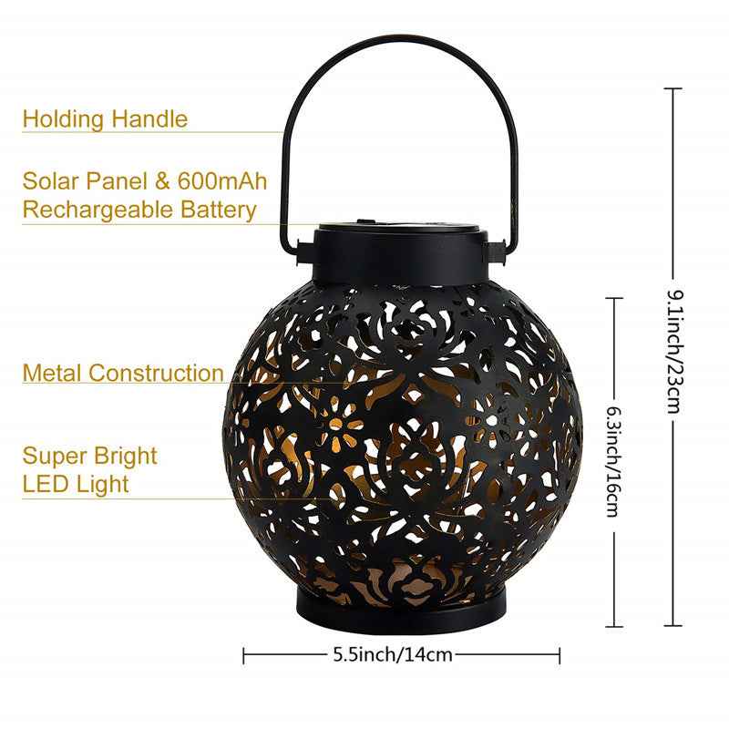 Iron Hollow Solar Lamp Outdoor