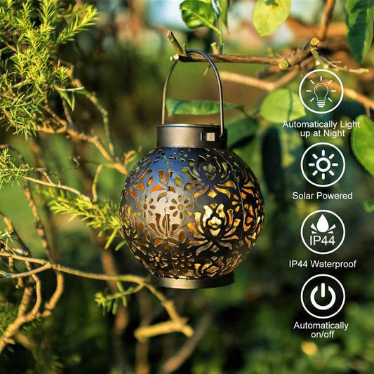 Iron Hollow Solar Lamp Outdoor - LUCKY COLLECTION