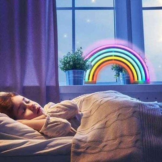 Cute Rainbow Neon Sign LED Rainbow Light Lamp for Dorm Decor Rainbow Decor Neon Lamp Wall Decor Christmas Neon Bulb Tube - LUCKY COLLECTION