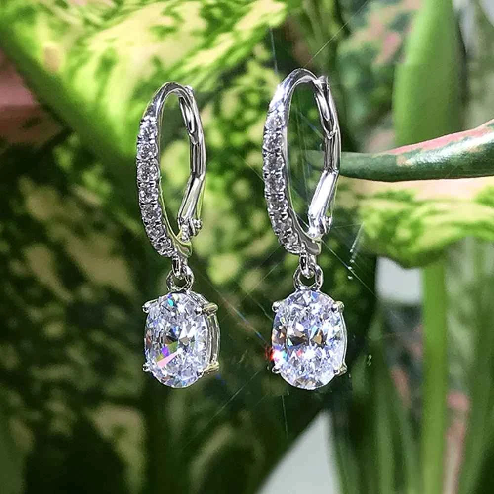 Huitan Delicate Pear CZ Drop Earrings Women Crystal High Quality Versatile.