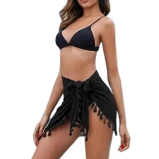 2025 Women's Sarong Coverups Sexy Short Bathing Suit Chiffon Wrap Skirt.