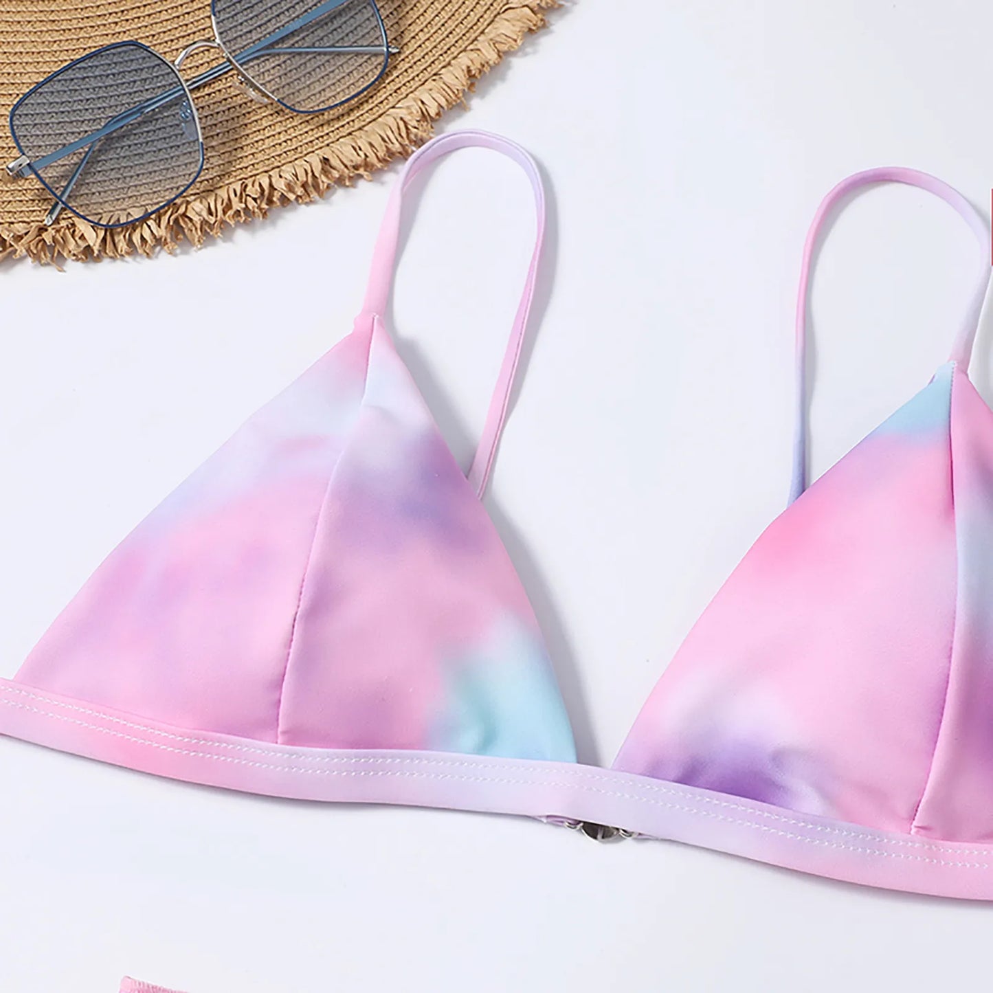 Cute Bikini Tops Swimsuits For Woman Bikini Mesh Style Skirt Women'S Waist High Three-Piece.