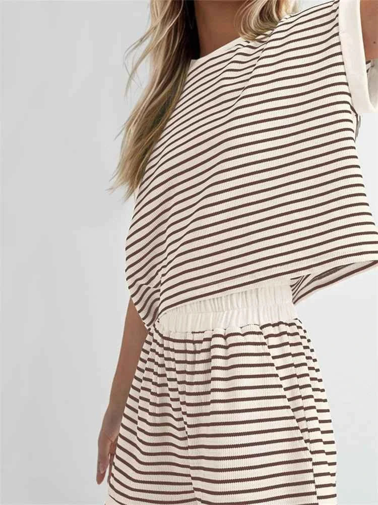 Striped Knitted Shorts Set – Perfect Summer Streetwear