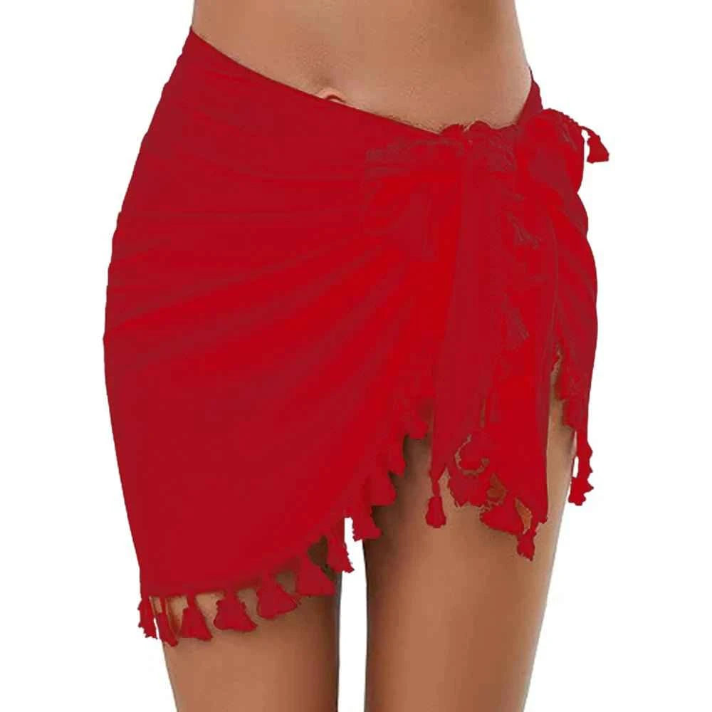 2025 Women's Sarong Coverups Sexy Short Bathing Suit Chiffon Wrap Skirt.