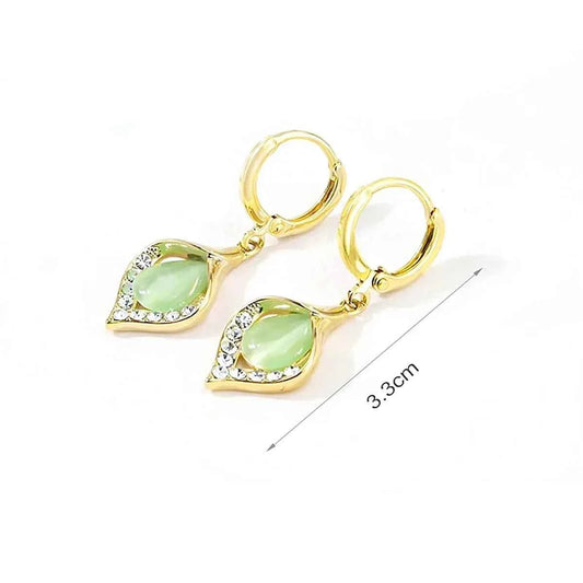 Luxury Angel Eyes Cat Eye Stone Earrings – Elegant Titanium Steel Jewelry - LUCKY COLLECTION