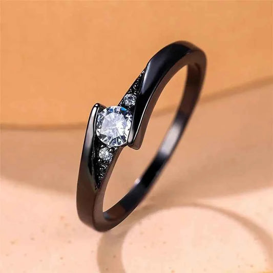 "Elegant Vintage Yellow Gold Zircon Engagement Ring – Timeless Wedding Jewelry for Women" - LUCKY COLLECTION