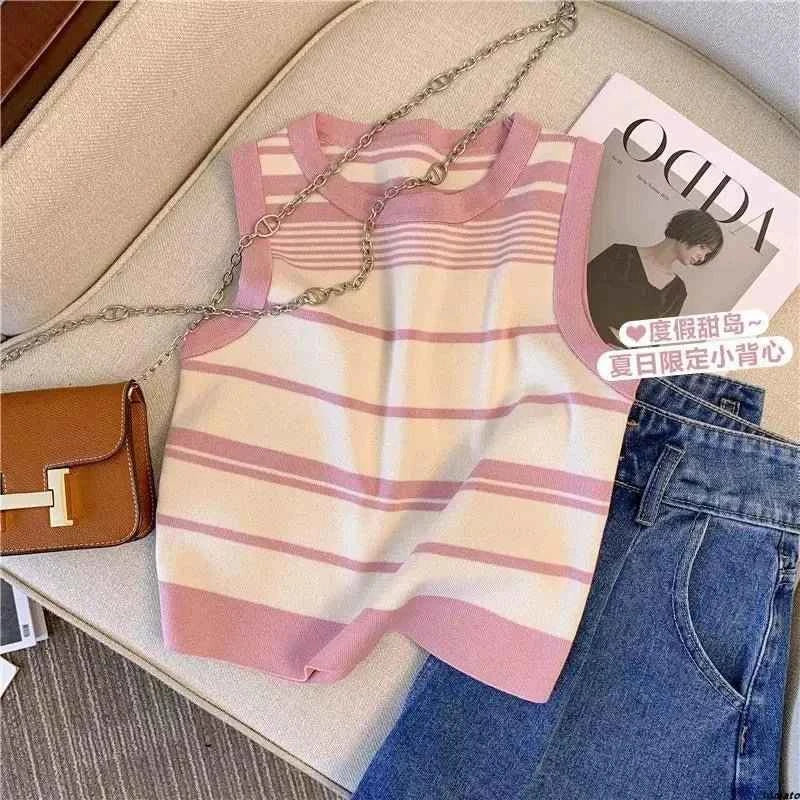 Striped Knit Sleeveless Tank – A Versatile Layer