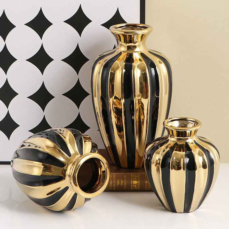 Light luxury ceramic jars creative living room vases flower arrangements ceramic jars dining table decorations handicrafts