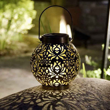 Iron Hollow Solar Lamp Outdoor