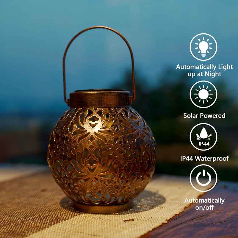 Iron Hollow Solar Lamp Outdoor