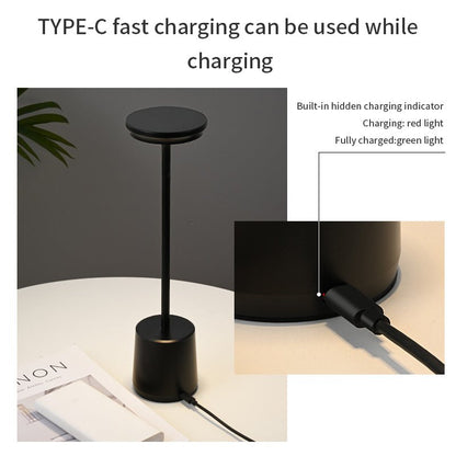 Rechargeable Wireless Bedroom Bedside Decoration Simple Metal Touch Led Table Lamp Creative Atmosphere Bar Lamp - LUCKY COLLECTION