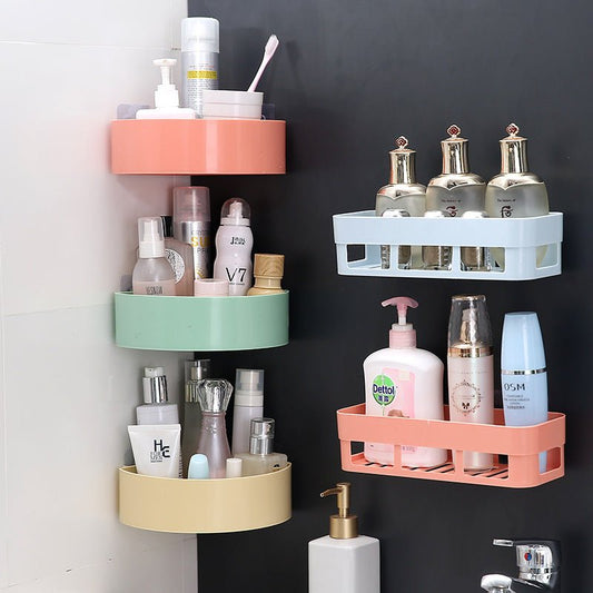 Toilet Rack Wall - Mounted Bathroom Punch - Free Rack Toilet Suction Wall Suction Cup Bathroom Storage Tripod - LUCKY COLLECTION