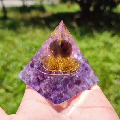 8cm foreign trade same style crystal ball pyramid crystal crushed stone drip resin pyramid ornament