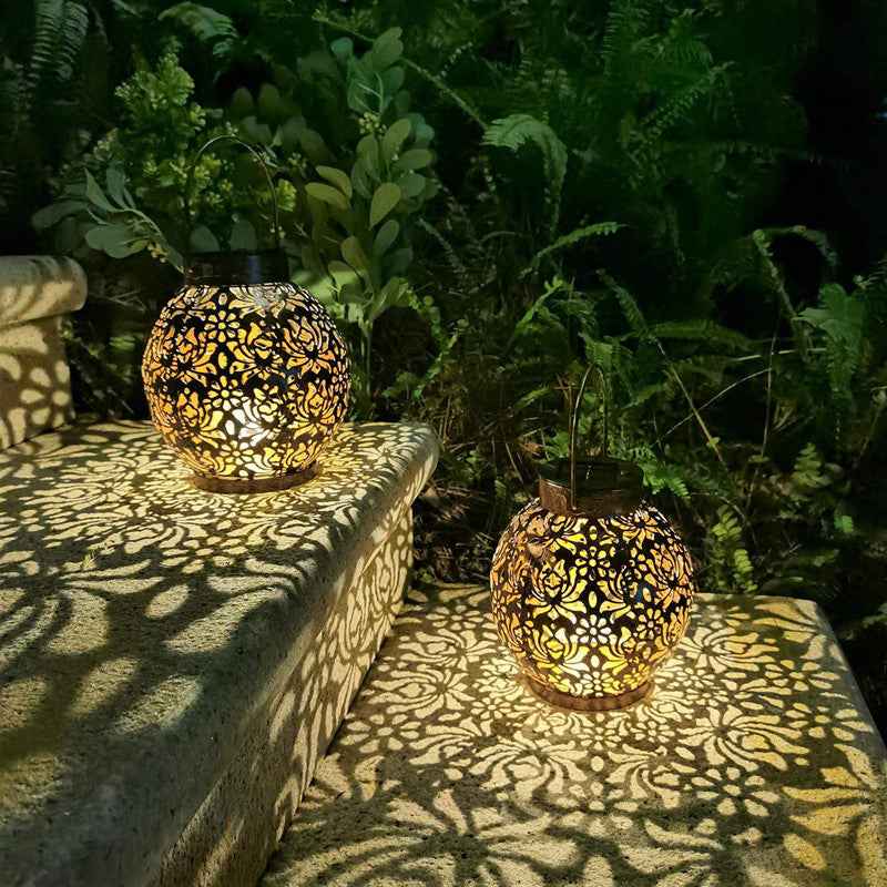 Iron Hollow Solar Lamp Outdoor