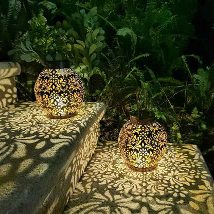 Iron Hollow Solar Lamp Outdoor