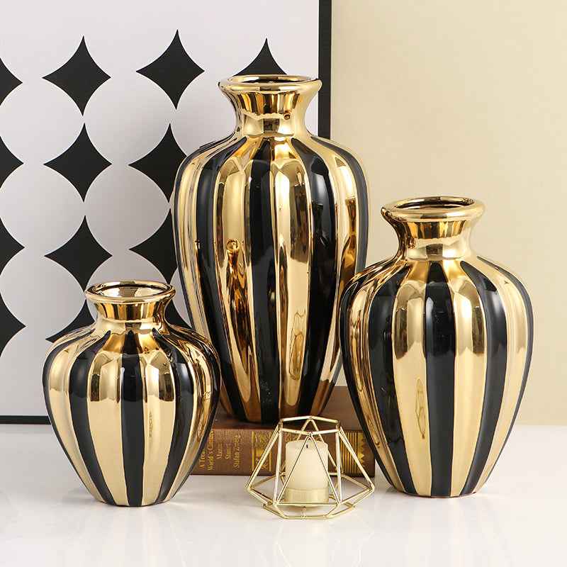 Light luxury ceramic jars creative living room vases flower arrangements ceramic jars dining table decorations handicrafts