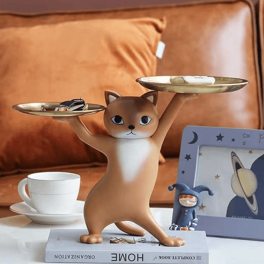 Animal ornaments enchanting cat tray storage living room foyer desktop home decoration ornaments resin - LUCKY COLLECTION