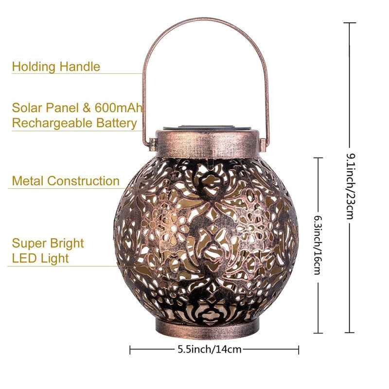 Iron Hollow Solar Lamp Outdoor