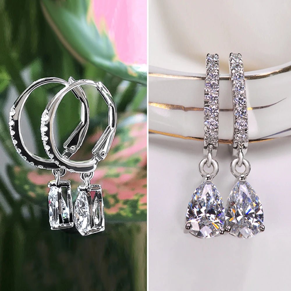 Huitan Delicate Pear CZ Drop Earrings Women Crystal High Quality Versatile. - LUCKY COLLECTION