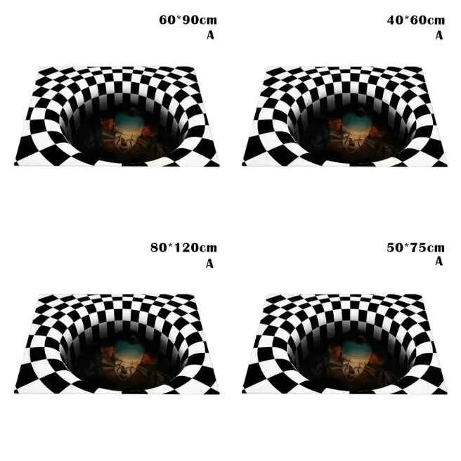 Caretive Vortex Illusion Doormat Stereo Vision IT Illusion Living Room Bedroom Carpet Art Rug
