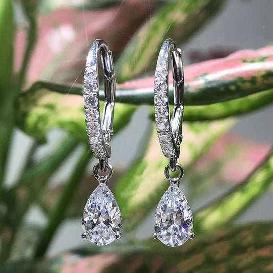 Huitan Delicate Pear CZ Drop Earrings Women Crystal High Quality Versatile. - LUCKY COLLECTION
