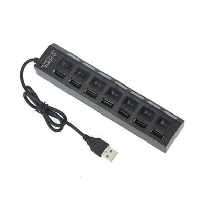 Switch Extension Hub 7-port USB2.0 Hub Computer USB Extension Hub One Drag Seven USB2.0 Splitter PC Laptop Desktop - LUCKY COLLECTION