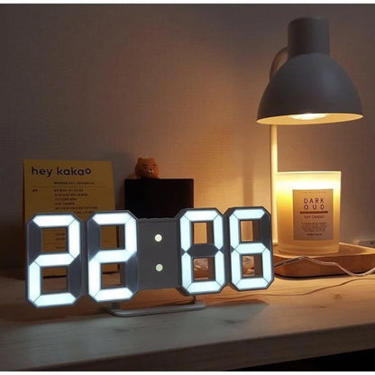 3D LED Digital Alarm Clock Wall Clock Times Date Temperature Suitable for Home Kitchen Clock Decoration Clocks Decor Garden - LUCKY COLLECTION