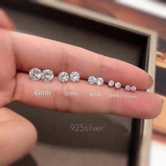 100% Real 925 Sterling Silver Jewelry Women Fashion Cute Tiny Clear Crystal. - LUCKY COLLECTION