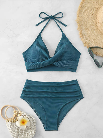 Sexy High Waist Bikini 2025 Women Halter Swimwear Female Swimsuit. - LUCKY COLLECTION