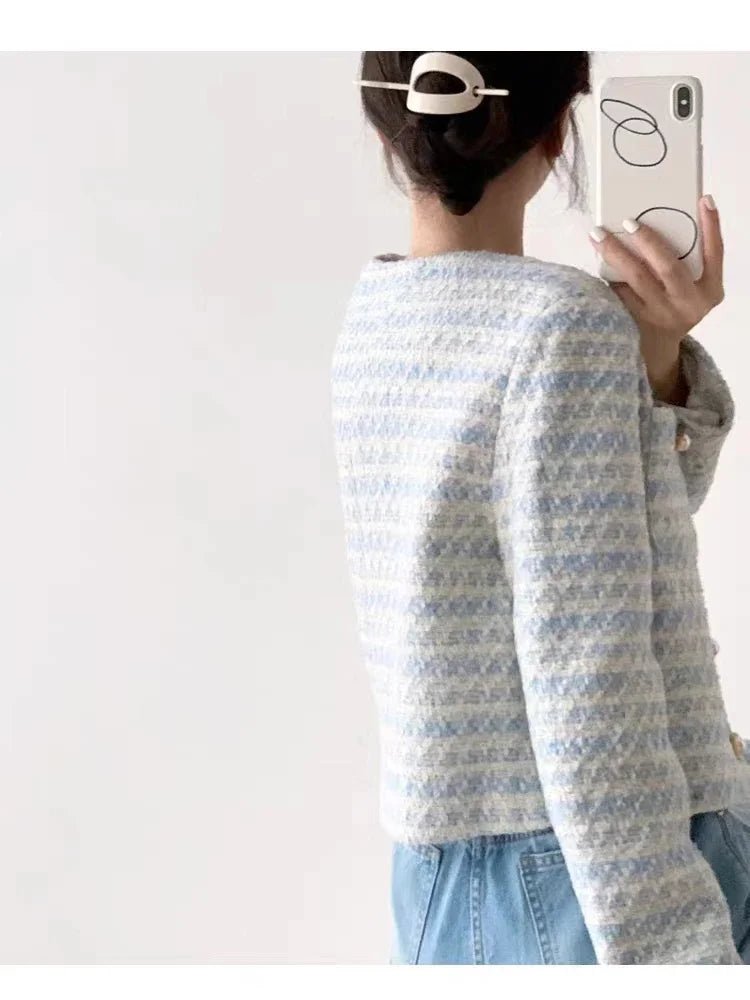 Elegant Tweed Short Coat – Parisian Chic in a Jacket - LUCKY COLLECTION