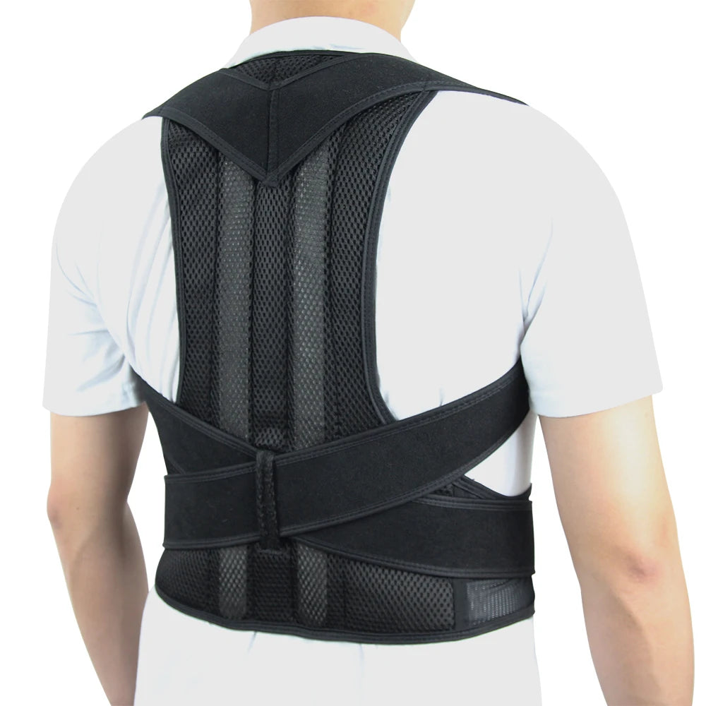 Back Brace Posture Corrector for Women & Men, Adjustable Back Lumbar Support Belt Shoulder Posture Support for Improve Scoliosis - LUCKY COLLECTION