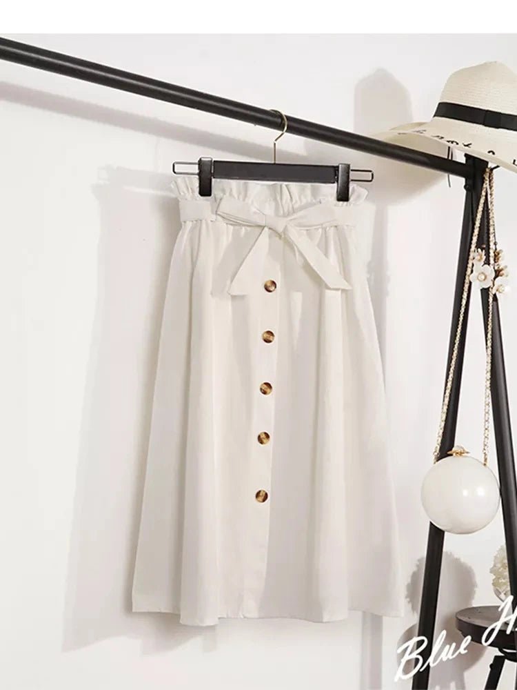 Elegant Pleated High - Waist Midi Skirt – Versatile & Chic - LUCKY COLLECTION