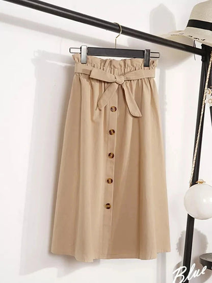 Elegant Pleated High - Waist Midi Skirt – Versatile & Chic - LUCKY COLLECTION