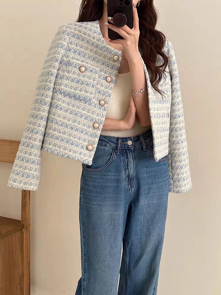 Elegant Tweed Short Coat – Parisian Chic in a Jacket - LUCKY COLLECTION