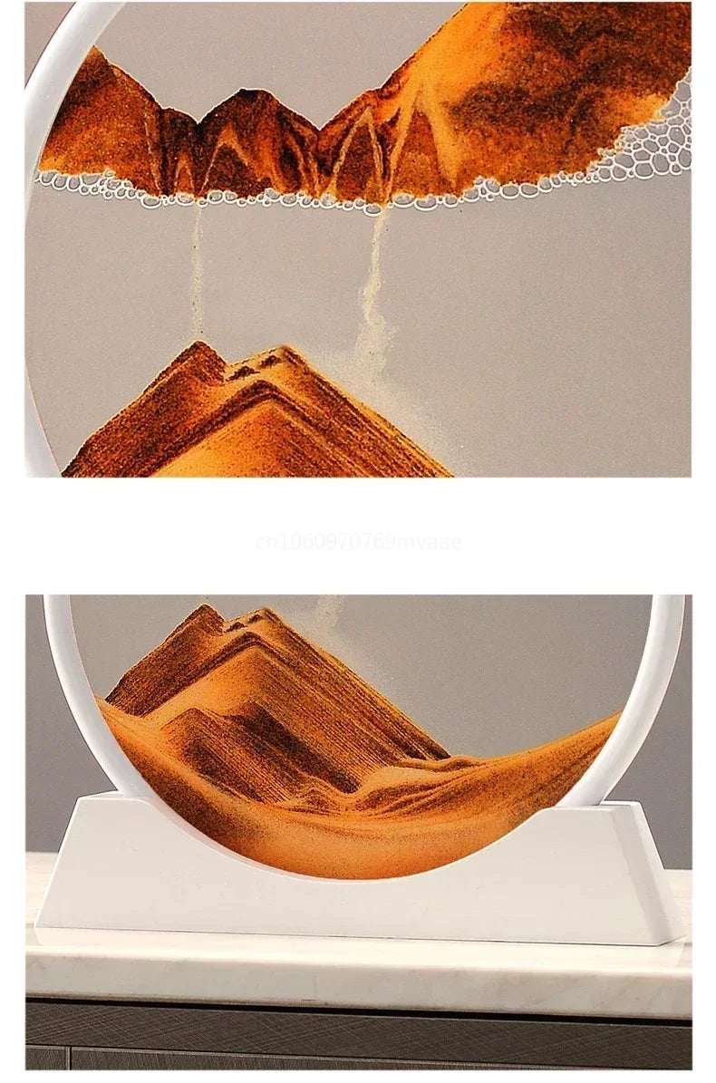 Sandscape Moving Sand Art Frame Quicksand 3D Dynamic Liquid Hourglass Kinetic Sand Painting Flowing Sand Office Home Decor Gifts - LUCKY COLLECTION