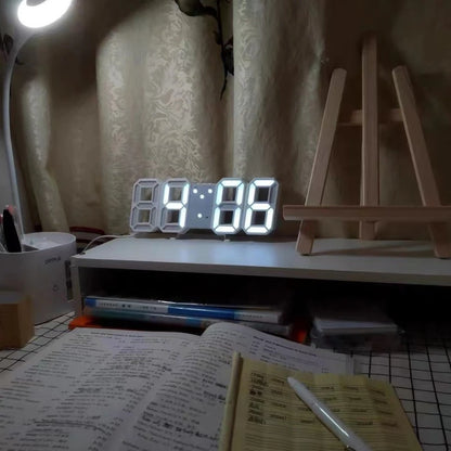 3D LED Digital Alarm Clock Wall Clock Times Date Temperature Suitable for Home Kitchen Clock Decoration Clocks Decor Garden - LUCKY COLLECTION