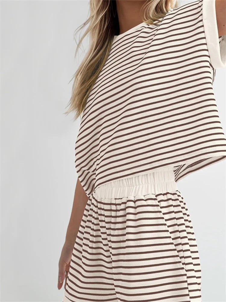 Striped Knitted Shorts Set – Perfect Summer Streetwear - LUCKY COLLECTION