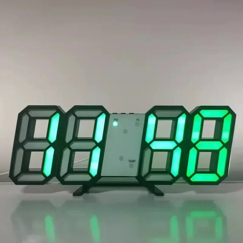 3D LED Digital Alarm Clock Wall Clock Times Date Temperature Suitable for Home Kitchen Clock Decoration Clocks Decor Garden - LUCKY COLLECTION