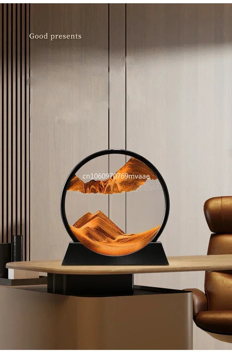 Sandscape Moving Sand Art Frame Quicksand 3D Dynamic Liquid Hourglass Kinetic Sand Painting Flowing Sand Office Home Decor Gifts - LUCKY COLLECTION