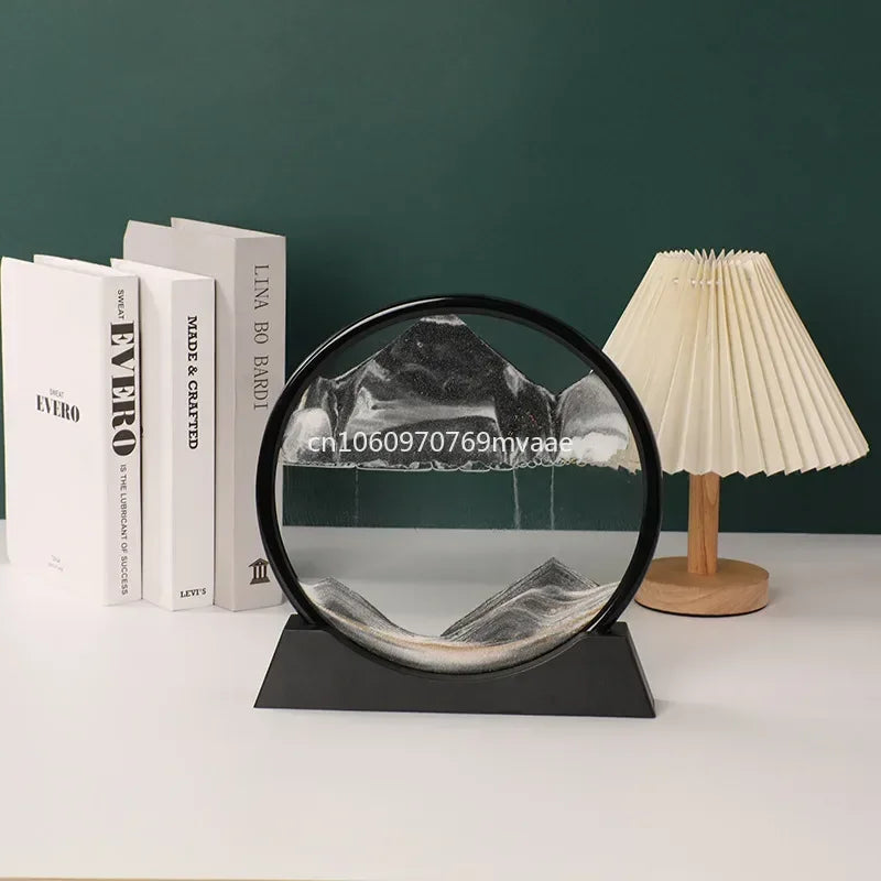 Sandscape Moving Sand Art Frame Quicksand 3D Dynamic Liquid Hourglass Kinetic Sand Painting Flowing Sand Office Home Decor Gifts - LUCKY COLLECTION