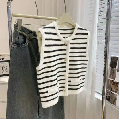 Korean Chic Knit Vest – Office to Casual Wear - LUCKY COLLECTION