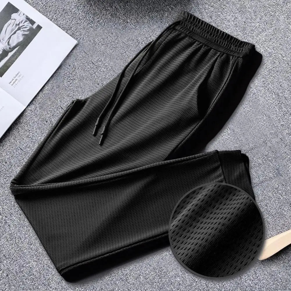 Casual Men Trousers Male Joggers Pants Feather Print Pockets Lace - up Sweatpants Stretchy - LUCKY COLLECTION