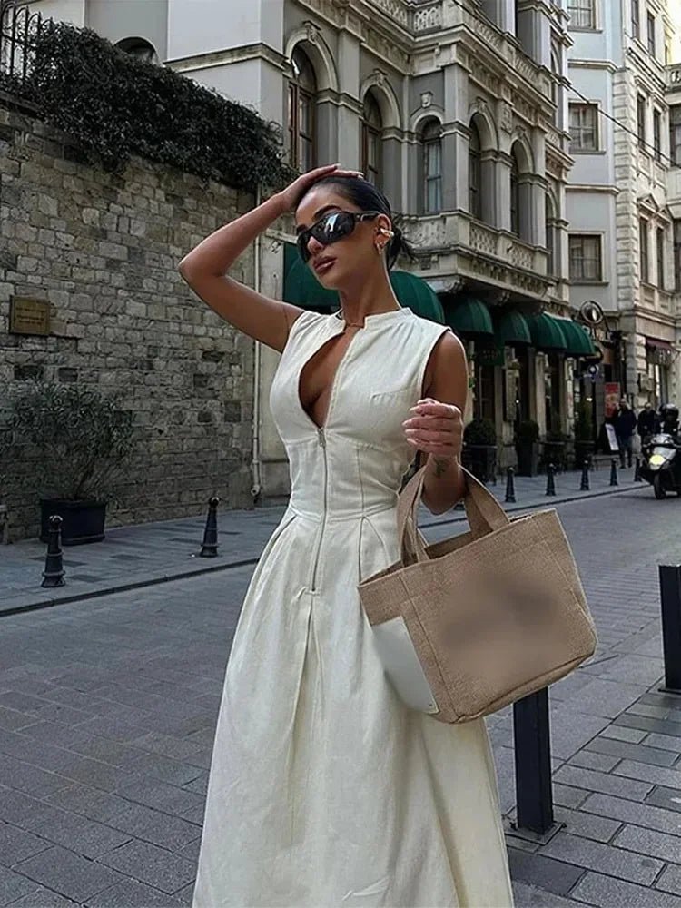 High - Street Sleeveless A - Line Dress – Trendy & Chic - LUCKY COLLECTION