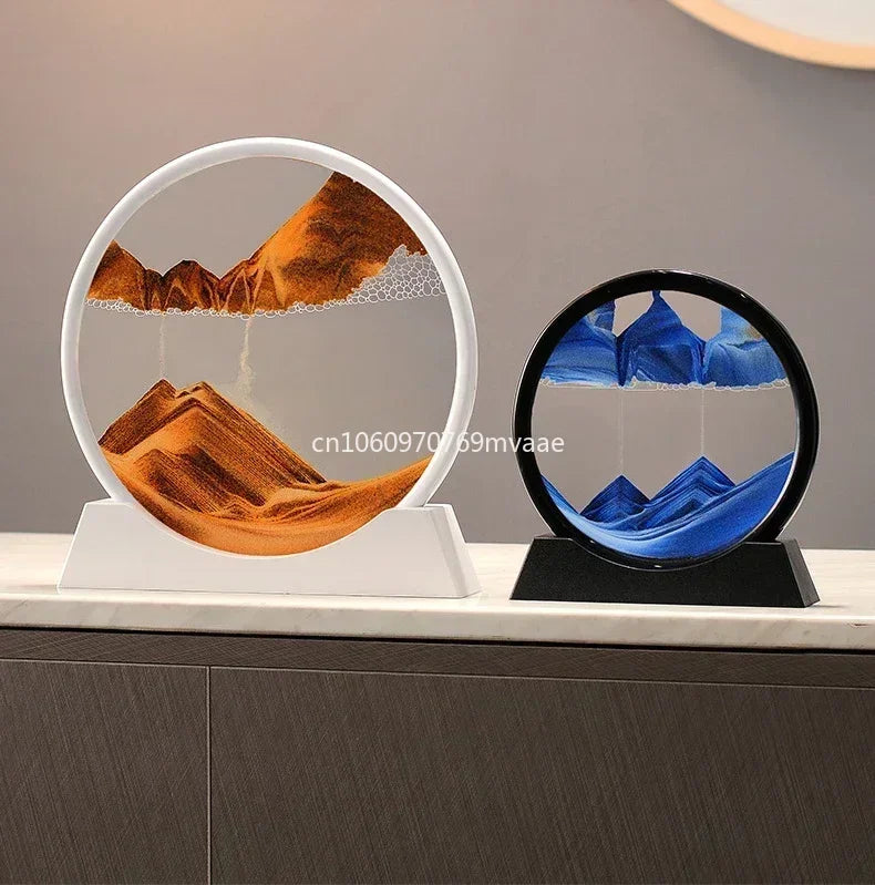 Sandscape Moving Sand Art Frame Quicksand 3D Dynamic Liquid Hourglass Kinetic Sand Painting Flowing Sand Office Home Decor Gifts - LUCKY COLLECTION