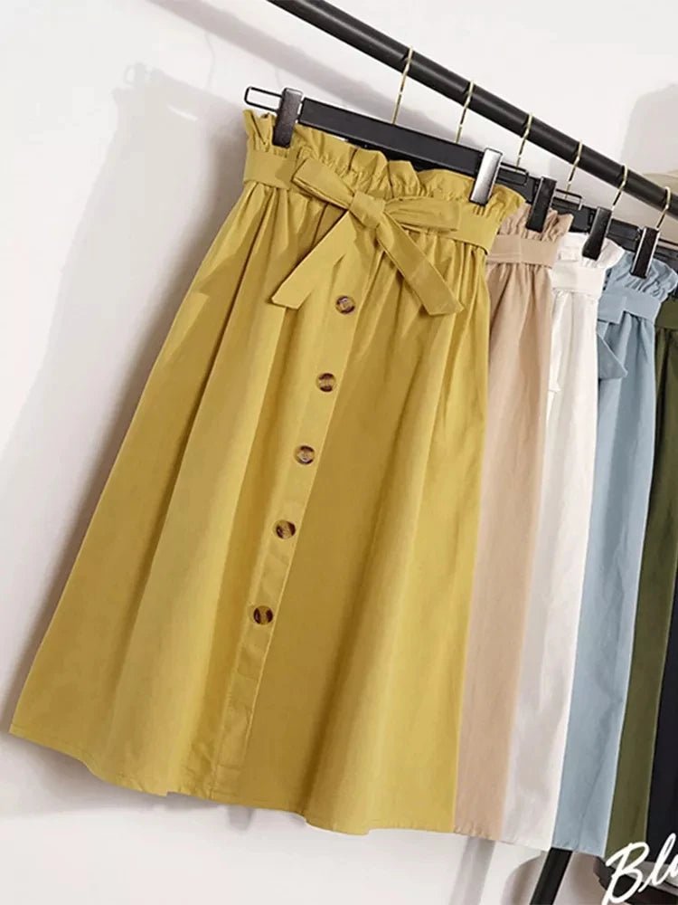 Elegant Pleated High - Waist Midi Skirt – Versatile & Chic - LUCKY COLLECTION