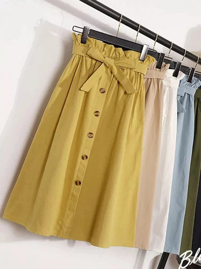 Elegant Pleated High - Waist Midi Skirt – Versatile & Chic - LUCKY COLLECTION