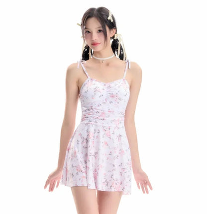Women Hanging Neck Sweet Cute Swimwear Sexy One - piec Beach Wear Swim Suit - LUCKY COLLECTION
