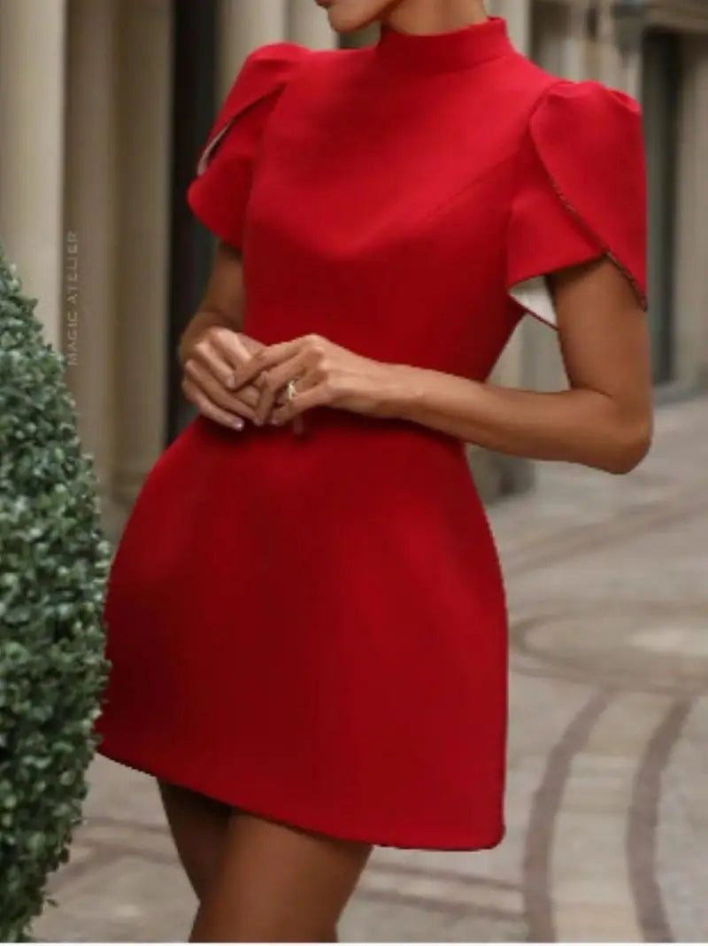 Chic Bow Hollow Out Mini Dress – Luxury Short Dress for Birthdays & Evenings - LUCKY COLLECTION