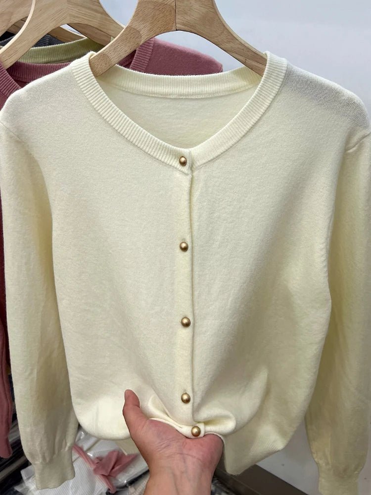 Basic Knitwear Long Sleeve Cardigan – Everyday Comfort - LUCKY COLLECTION